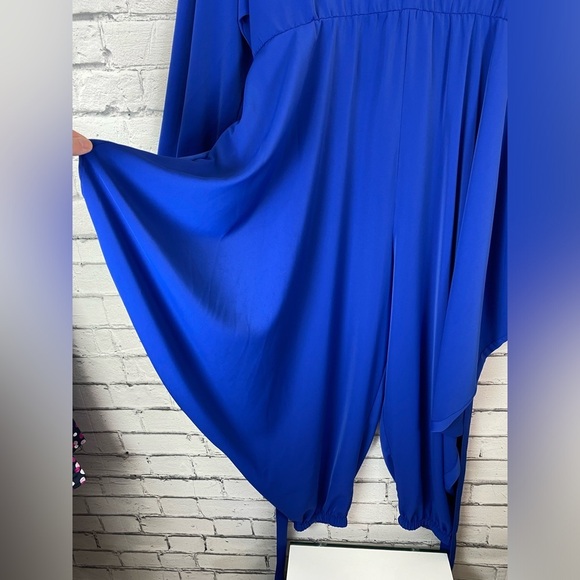 The Drop Dazzling Blue V Neck Jumpsuit Onesie Harem Pants with POCKETS size 3X - Picture 9 of 13